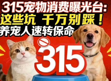315宠物消费曝光台：这些坑千万别踩！养宠人速转保命